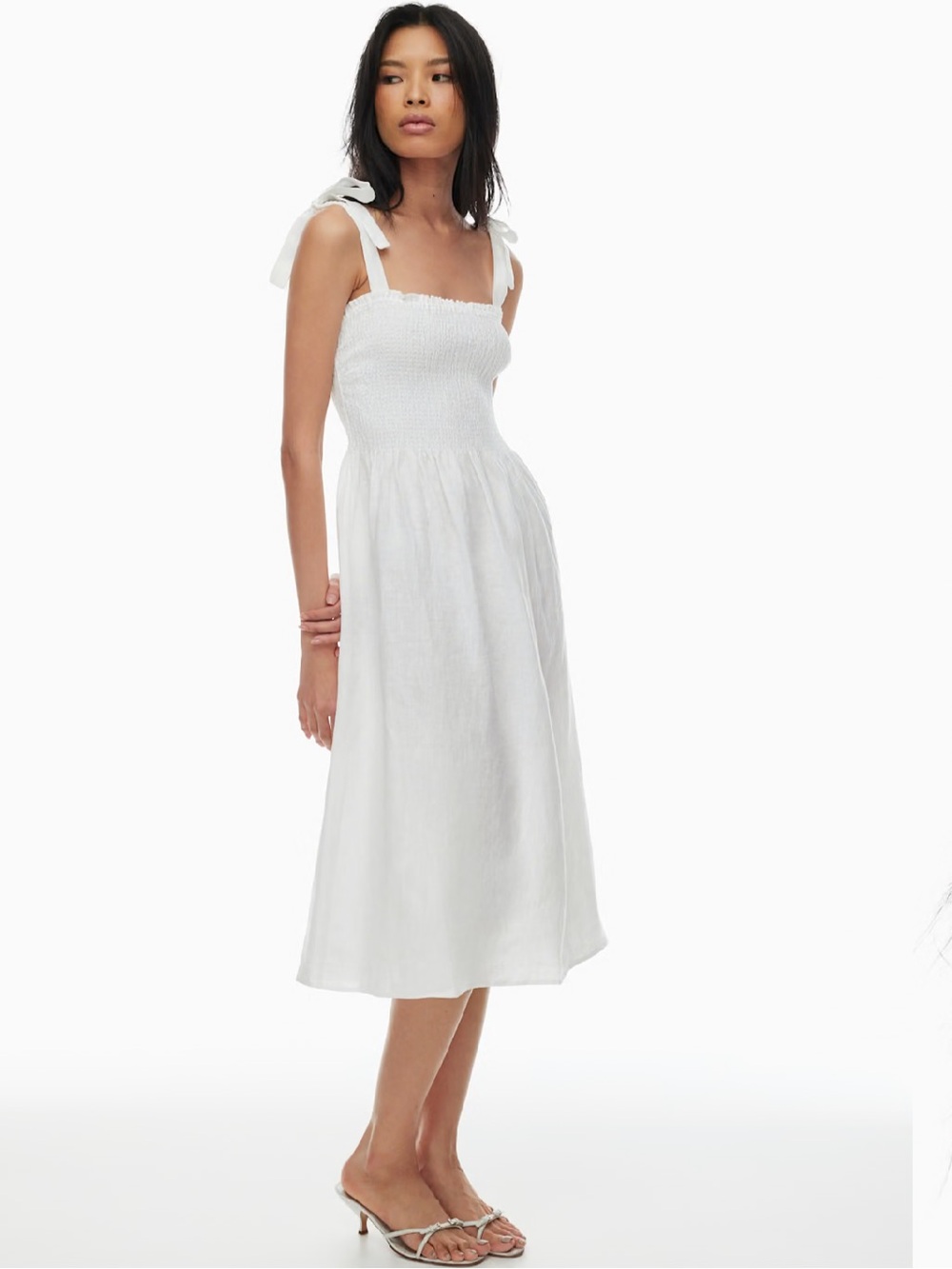 Wilfred Golden Hour Linen Dress with Tie Straps
